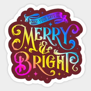 watercolor may your days be merry and bright Sticker